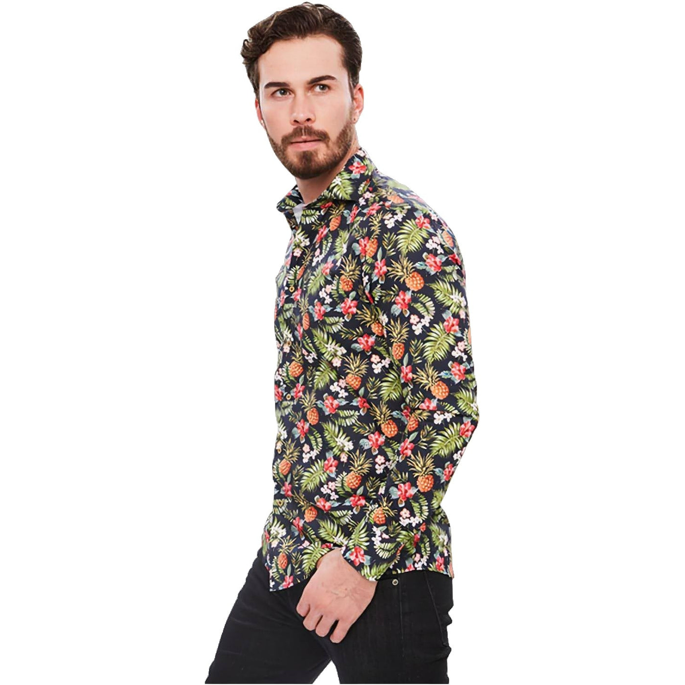 WB Premium Overhemd Slimfit Tropische Ananas Print