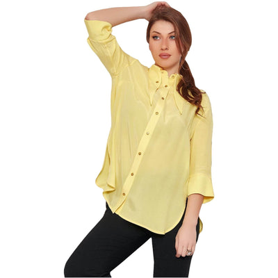 retro blouse geel dames