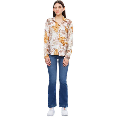 WB Premium Blouse Two Yellow Leaves