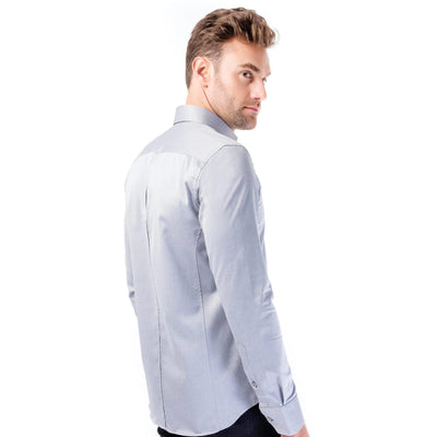 WB Premium Overhemd Heren Slim Fit Grijs Contrast