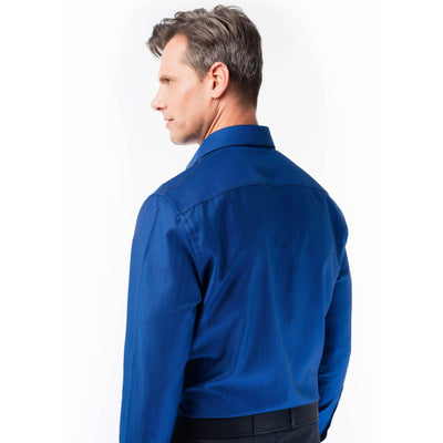 WB Excellent Overhemd Heren Visgraat Donkerblauw