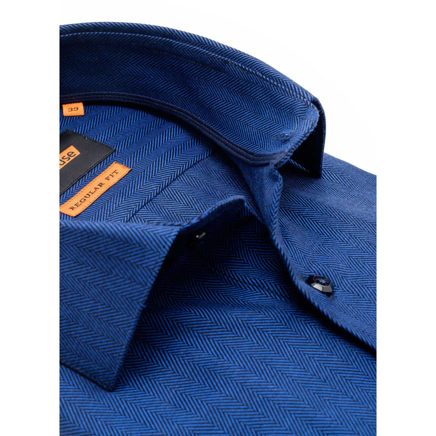 WB Excellent Overhemd Heren Visgraat Donkerblauw