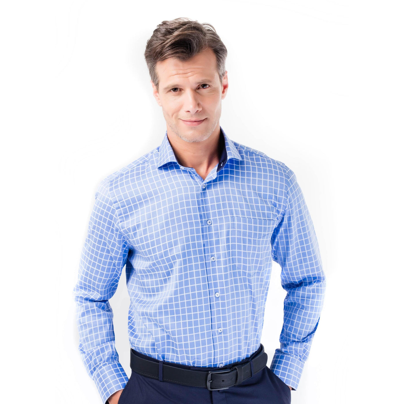 gespannen Nauwkeurig verlies uzelf Overhemd Heren Tijdloos Geblokt Blauw – WBLifestyle
