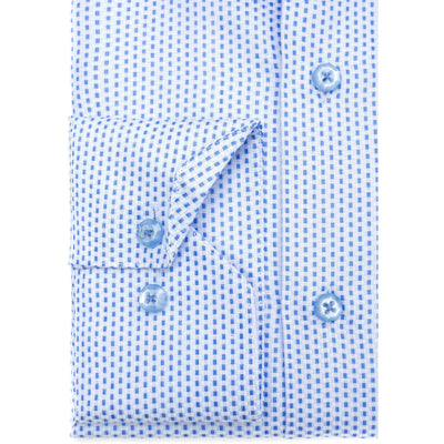 WB Premium Overhemd Heren Slim Fit Blauw Gestipt