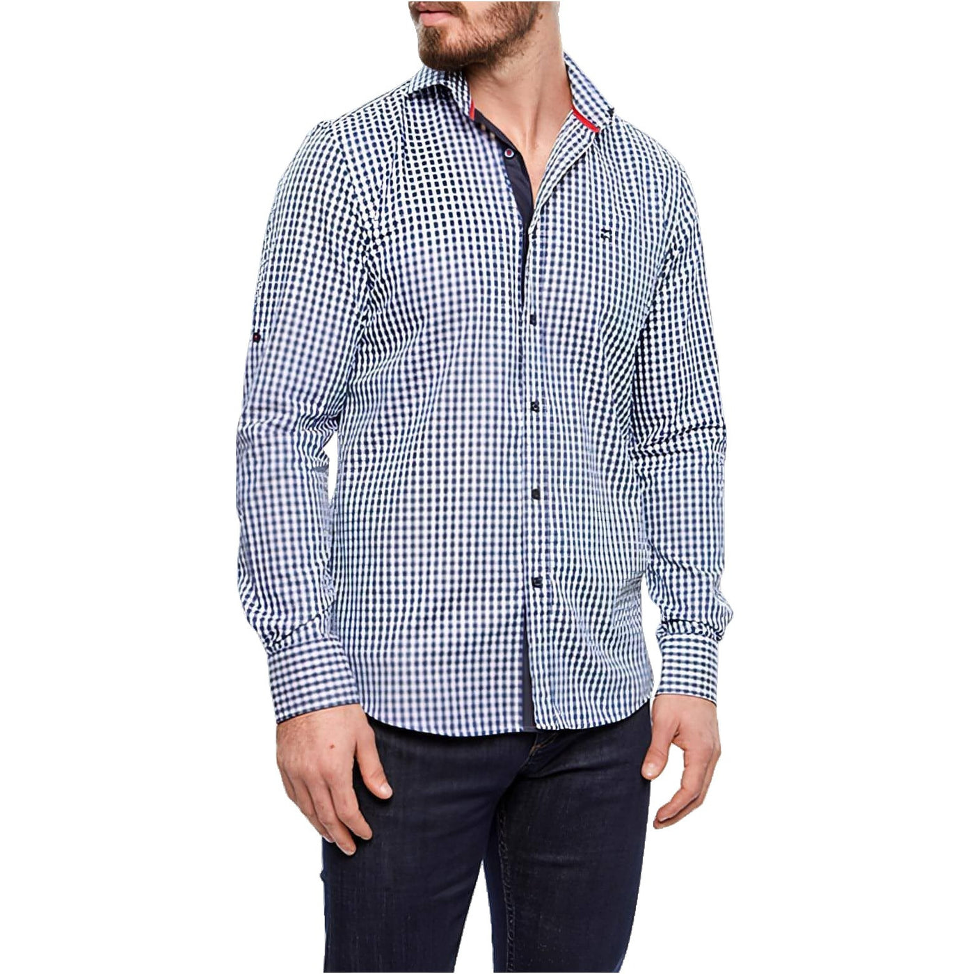 WB Premium Overhemd Slimfit Donkerblauw Geruit