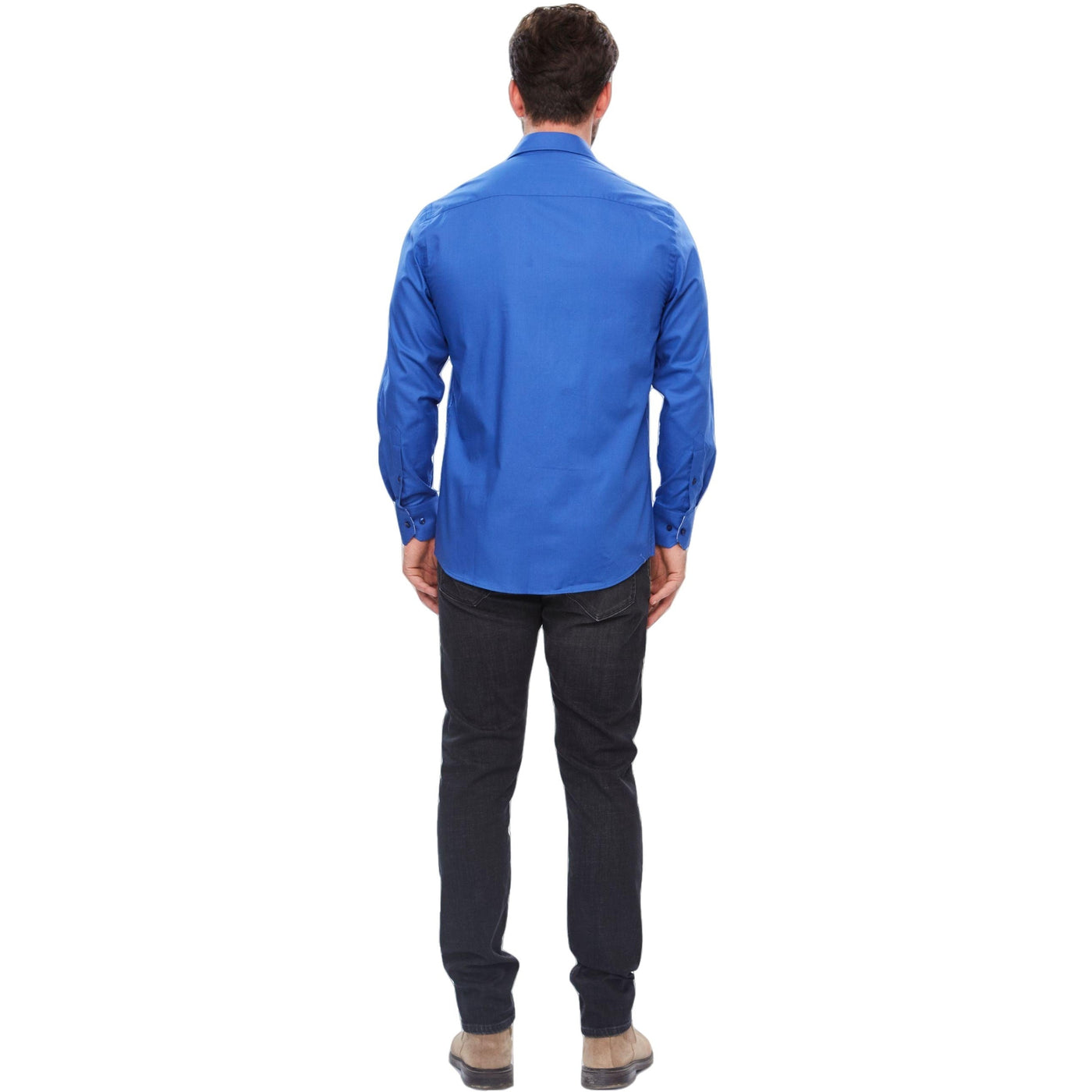 WB Basic Overhemd Regular Fit Kobaltblauw