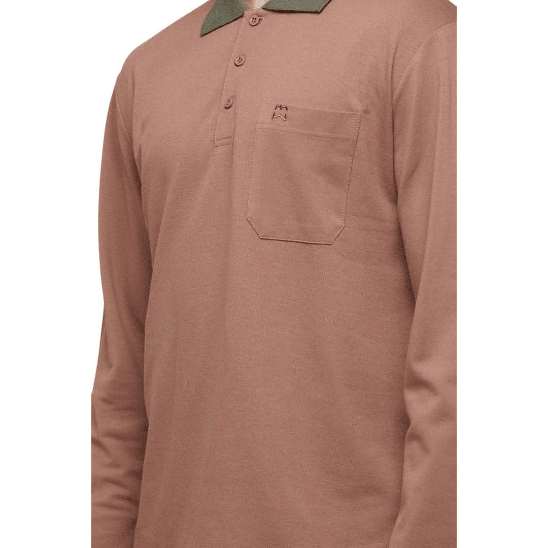 WB Comfy Polo Shirt Long Sleeve Bruin