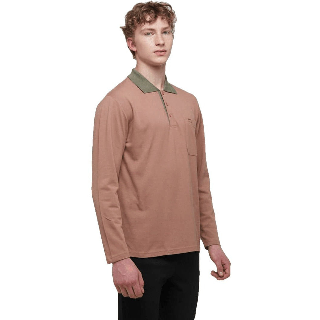 WB Comfy Polo Shirt Long Sleeve Bruin