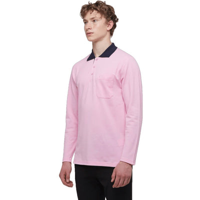 WB Comfy Polo Shirt Long Sleeve Roze