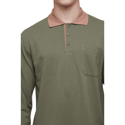WB Comfy Polo Shirt Long Sleeve Khaki