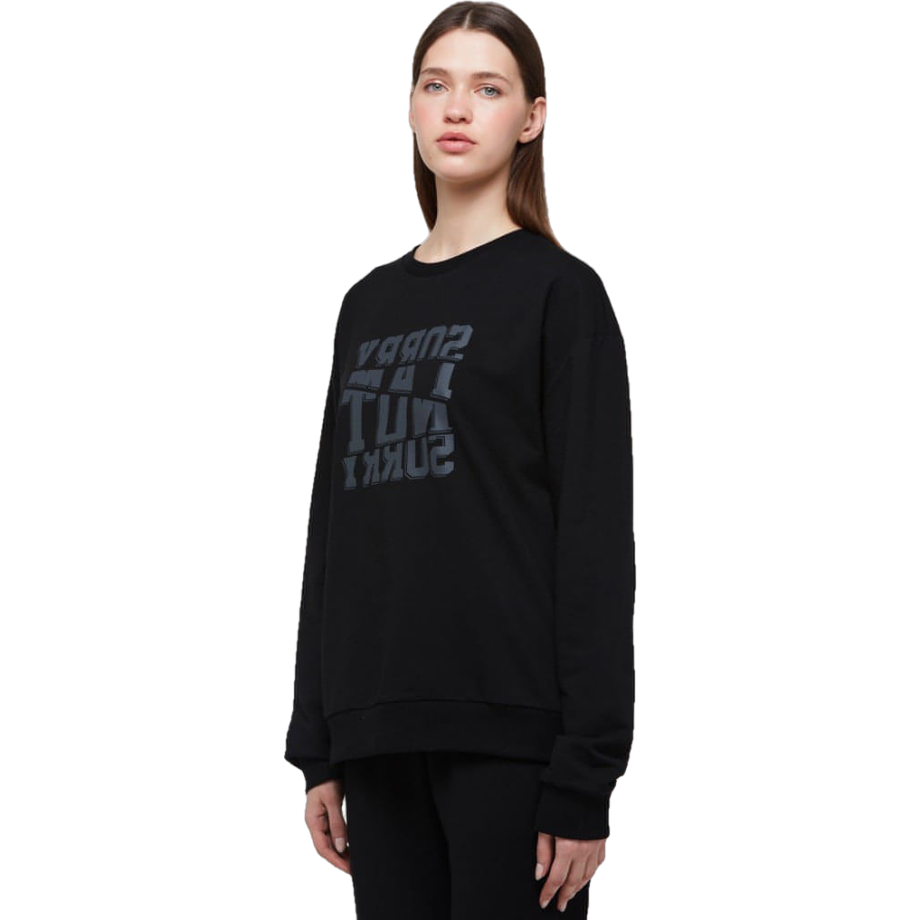 WB Comfy Uniseks Oversized Sweatshirt Voor Haar en Hem Zwart
