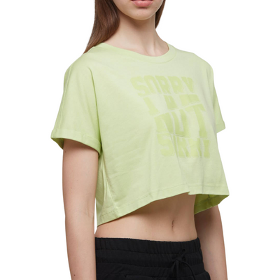 WB Comfy Dames Crop T Shirt Lichtgroen